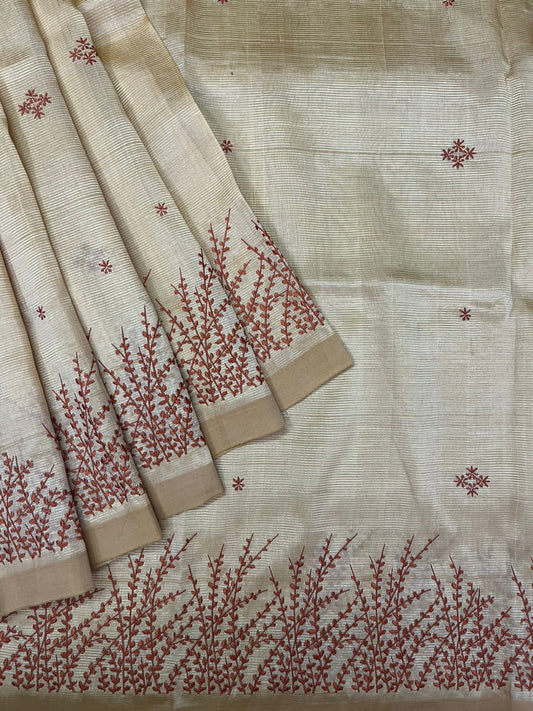 Embroidery silkcotton saree