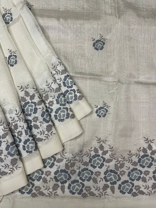 Embroidery silkcotton saree