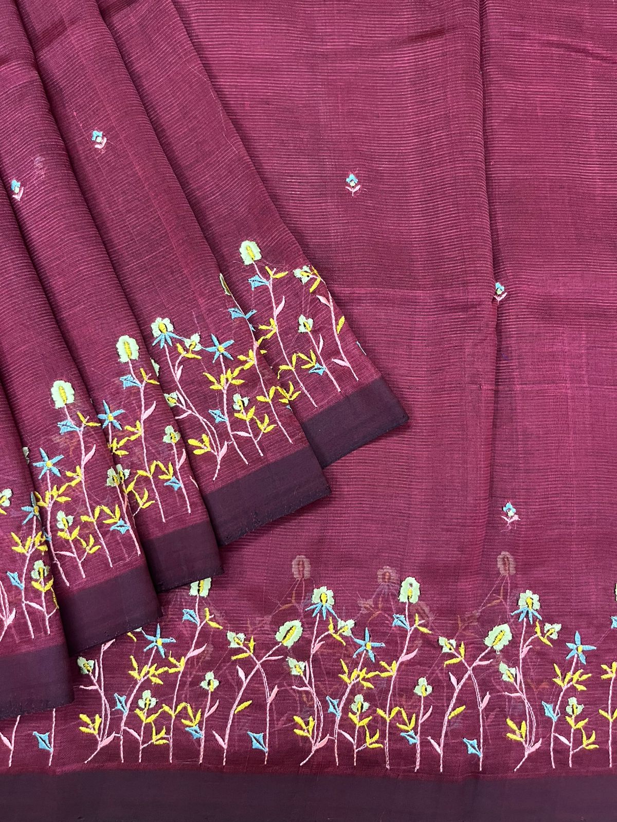 Embroidery silkcotton saree