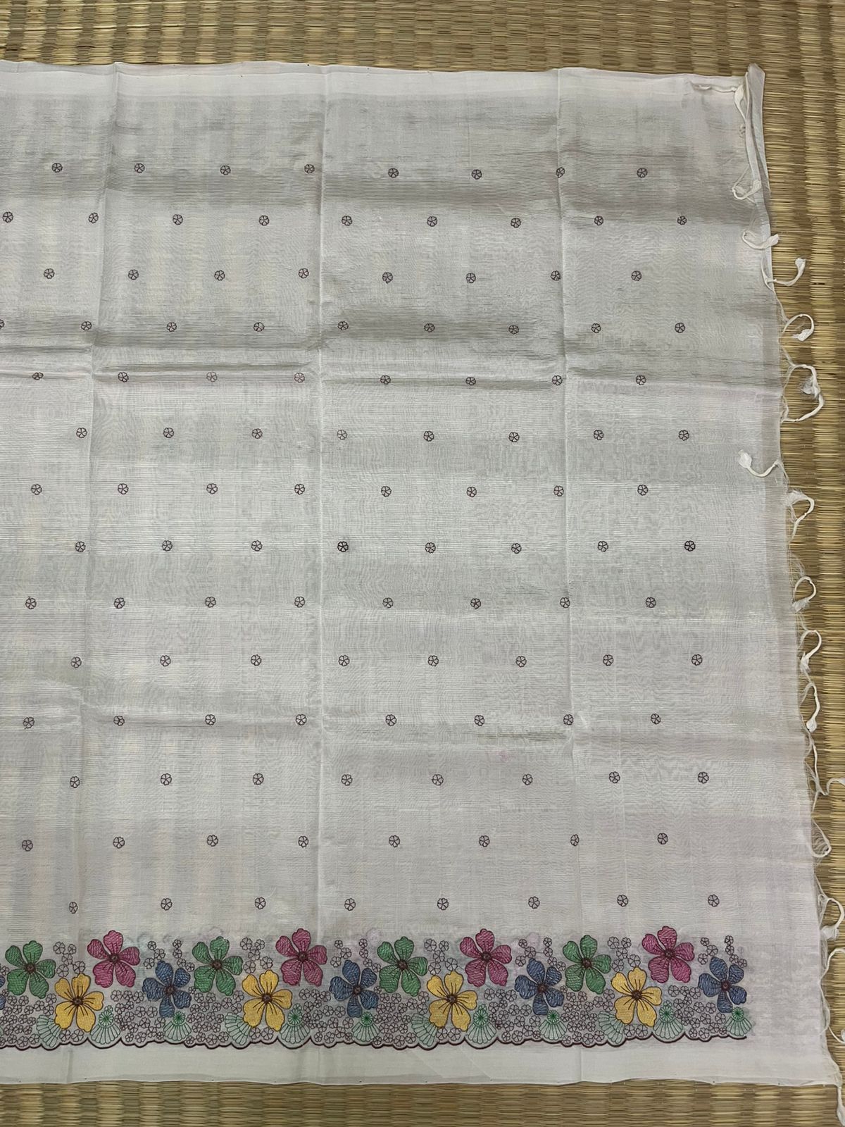 Embroidery silkcotton saree