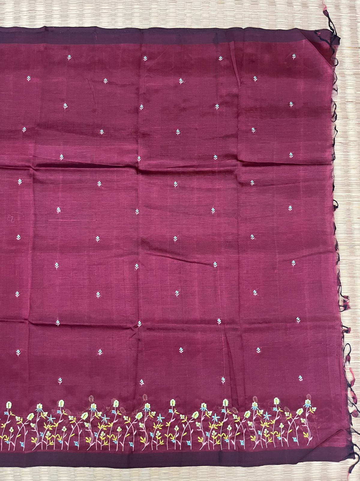 Embroidery silkcotton saree